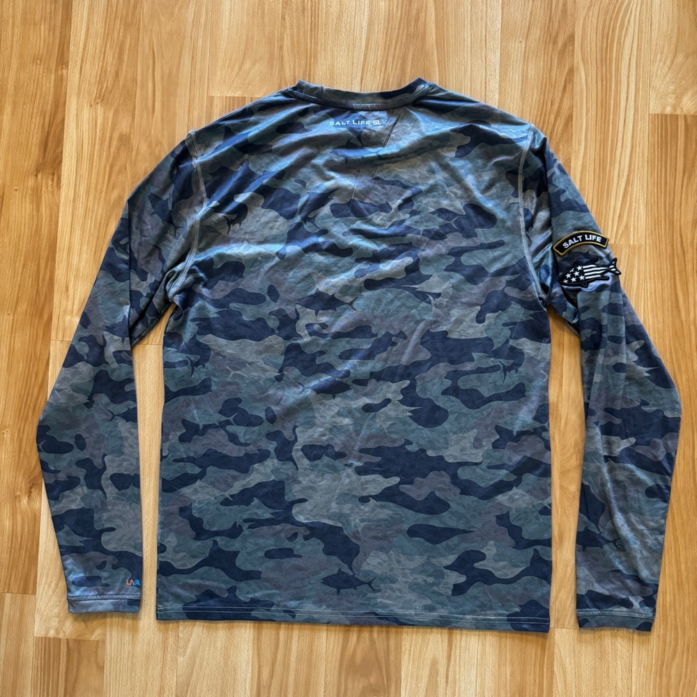 Salt Life Long Sleeve SLX Tee Rogue Army Camo Fishing Shirt- Men’s Small - Picture 5 of 9